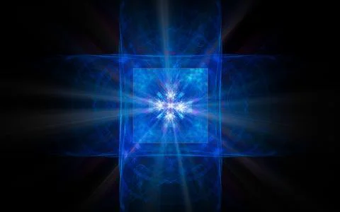 Abstract illustration of a computer generated fantastic emblem in various sha Stock Illustration