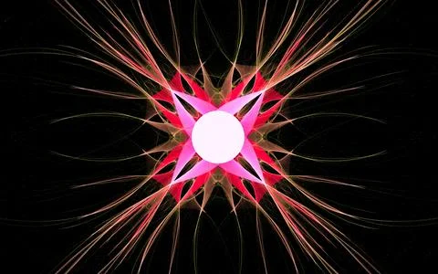 Abstract illustration of a computer generated fantastic flower of various sha Stock Illustration