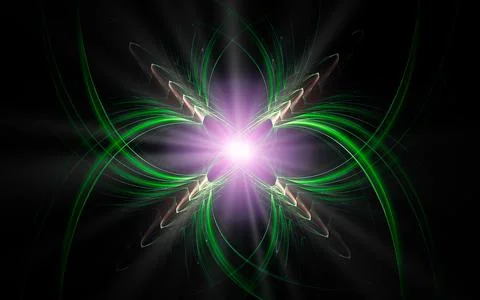 Abstract illustration of a computer generated fantastic flower of various sha Stock Illustration