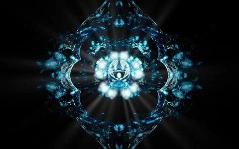 Abstract illustration computer generated fantastic crystals of various shapes Stock Illustration