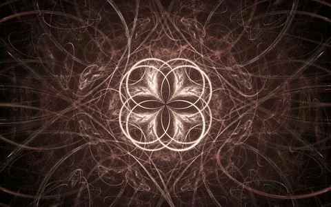 Abstract illustration of a computer generated fantastic flower of various sha Stock Illustration