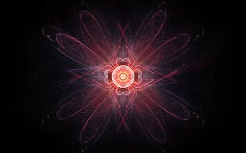 Abstract illustration of a computer generated fantastic flower of various sha Stock Illustration