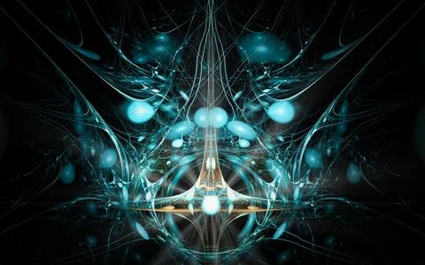 Abstract illustration computer generated fantastic crystals of various shapes Stock Illustration