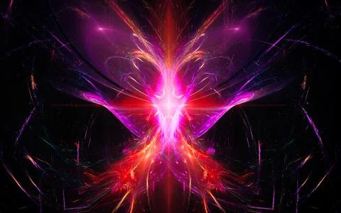 Abstract illustration of a computer generated fantastic flower of various sha Stock Illustration