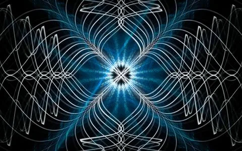 Abstract illustration of a computer generated fantastic flower of various sha Stock Illustration