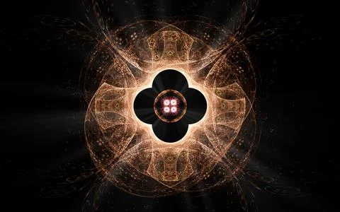 Abstract illustration of a computer generated fantastic flower of various sha Illustrazione stock