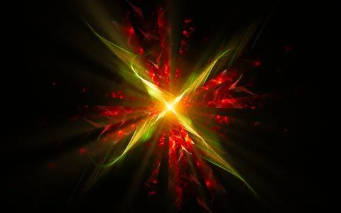 Abstract illustration of a computer generated fantastic star in various shape Stock Illustration