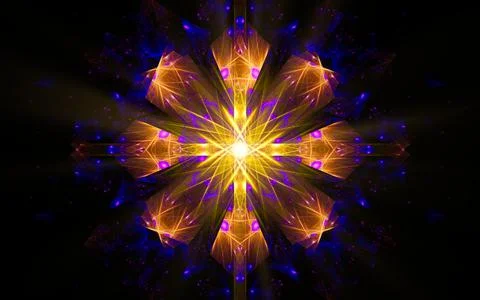 Abstract illustration computer generated fantastic crystals of various shapes Stock Illustration