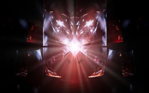 Abstract illustration computer generated fantastic crystals of various shapes Stock Illustration