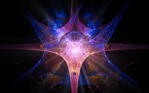 Abstract illustration of a computer generated fantastic flower of various sha Stock Illustration