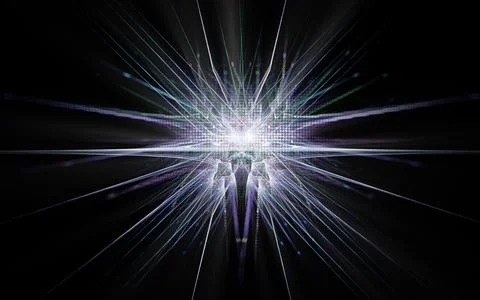 Abstract illustration of a computer generated fantastic star in various shape Stock Illustration