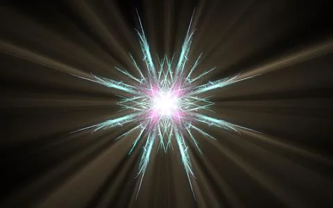 Abstract illustration computer render background image fantastic star with ra Stock Illustration