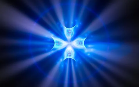 Abstract illustration computer render background image fantastic star with ra Illustrazione stock