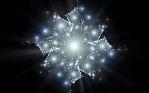 Abstract illustration computer render background image fantastic star with ra Stock Illustration