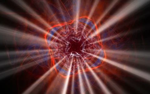 Abstract illustration computer render background image fantastic star with ra Stock Illustration