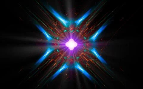 Abstract illustration computer render background image fantastic star with ra Illustrazione stock