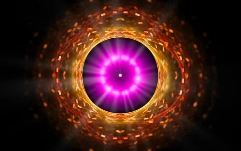 Abstract illustration computer render background image fantastic star with ra Illustrazione stock