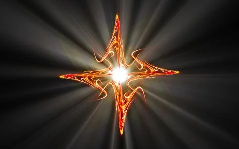 Abstract illustration computer render background image fantastic star with ra Illustrazione stock