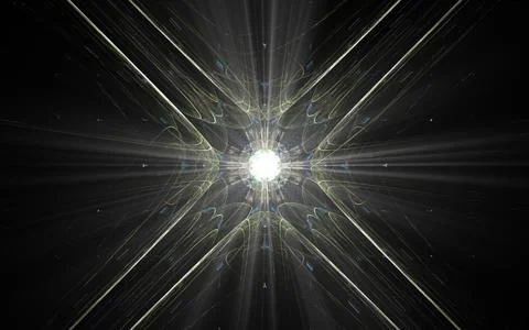 Abstract illustration computer render background image fantastic star with ra Stock Illustration