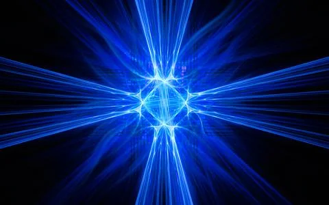 Abstract illustration computer render background image fantastic star with ra Illustrazione stock