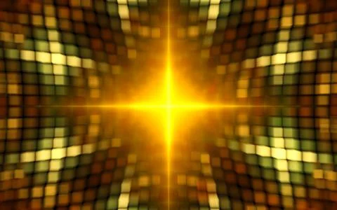 Abstract illustration computer render background image fantastic star with ra Stock Illustration