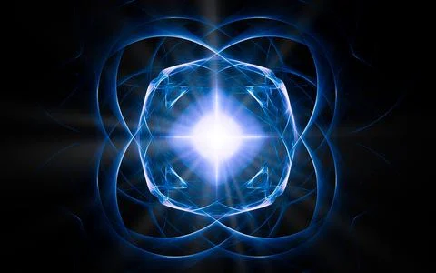 Abstract illustration computer render background image fantastic star with ra Illustrazione stock