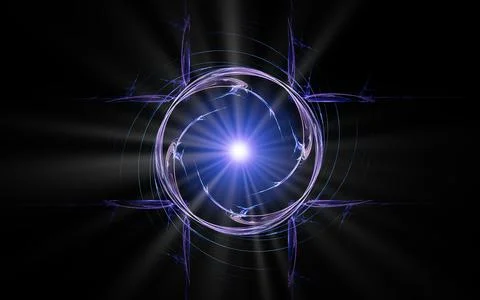 Abstract illustration computer render background image fantastic star with ra Illustrazione stock