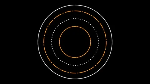 Abstract illustration of concentric circles with alternating dash patterns Video stock 335117769