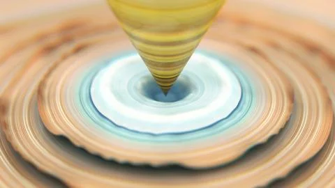 Abstract illustration with cone, 3D rendering, stretched pixels texture Stock Illustration