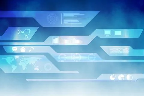 Abstract illustration of digital interface layout with data processing against イラスト素材
