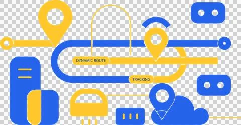 Abstract illustration of digital logistics and supply chain tracking system.. Stock Illustration