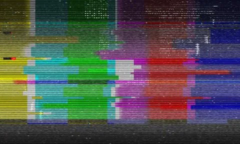 Abstract illustration of distorted tv test color bars. Stock Illustration