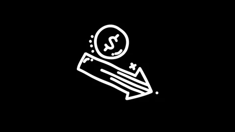 Abstract illustration of a dollar sign moving downward with an arrow on a b.. Stock Footage 320023945