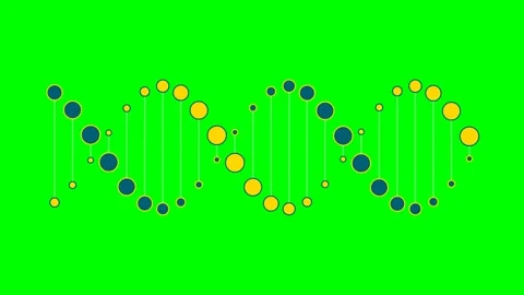 Abstract illustration of a double helix dna structure on green background Stock Footage 340266106