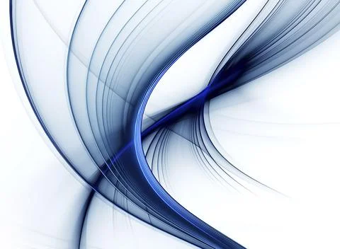 Abstract illustration, dynamic blue stream with stripes against white Stock Illustration