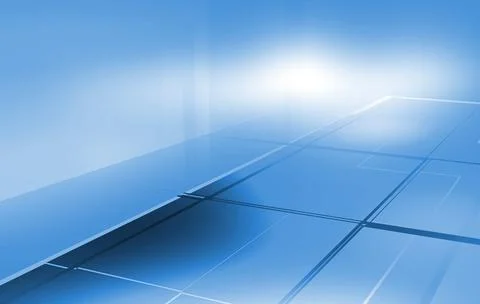 An abstract illustration of empty 3d space with multiple tiles on the ground  Illustrazione stock