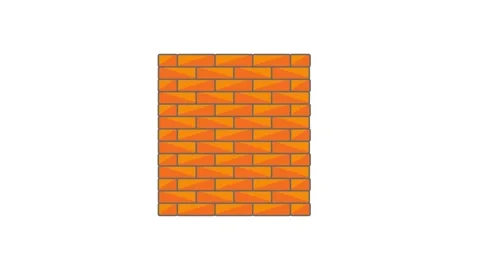 Abstract illustration featuring fire elements in front of a brick wall design Stock Footage 332199099