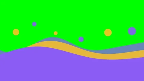 Abstract illustration featuring flowing colorful waves and floating circles Stock Footage 340904157