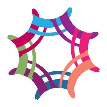 Abstract illustration featuring interwoven. Stock Illustration