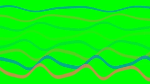 Abstract illustration featuring multiple flowing wavy lines on green backgrou 動画素材 340266290