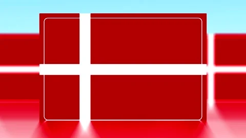 Abstract illustration featuring the red and white danish national flag desi.. Vídeos de archivo 343643667