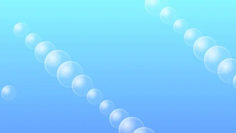 Abstract illustration of floating bubbles on a smooth light blue gradient Video stock 335117550