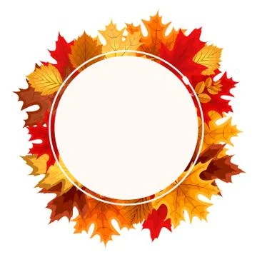 Abstract  Illustration Frame Background with Falling Autum Stock Illustration