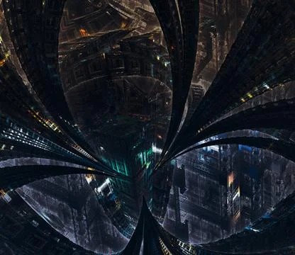 Abstract illustration of the future cityscape 스톡 일러스트