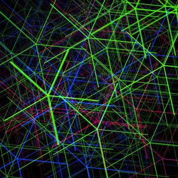 Abstract illustration of a geometric pattern, network lines, cyberspace Stockillustratie