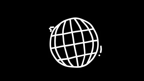Abstract illustration of a globe with a grid design on a black background, .. Stock Footage 319588090