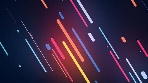 Abstract illustration of glowing falling lines in a 2D style, CGI glow wallpa 스톡 일러스트