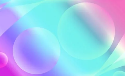 Abstract Illustration of Gradient Light Blue and Pink 3D Various Sized Sphere Stock Illustration