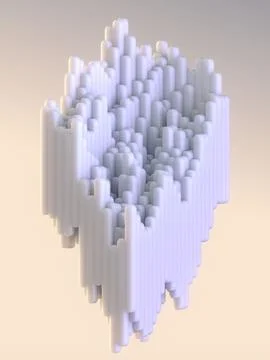 Abstract illustration with a group of rounded vertical shapes. 3d rendering Stock Illustration