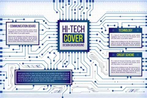 Abstract illustration of hi-tech computer technology Stock Illustration